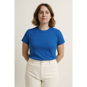 BIG BUD PRESS Blue Short Sleeve T Shirt Tee Top  Women's Size Petite